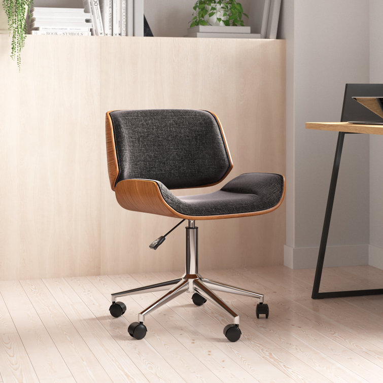 Wade Logan® Vian Fabric Upholstered Office Chair with Chrome Base